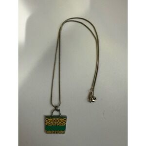 VTG Coach Sterling Silver Snake Chain Shopping Bag Pendant Necklace 18" 925 Y2K‎
